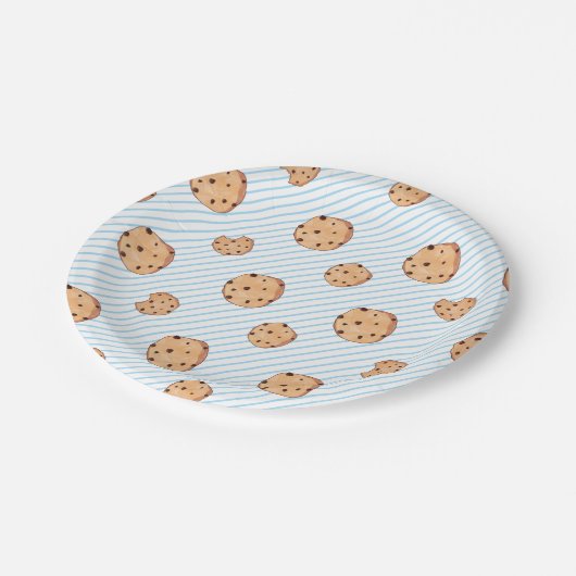 Melk en koekjes Blue Birthday Paper Bord (Gekanteld)