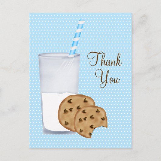 Melk en koekjes briefkaart (Voorkant)