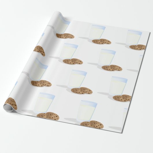 Melk en koekjes cadeaupapier (Uitgerold)