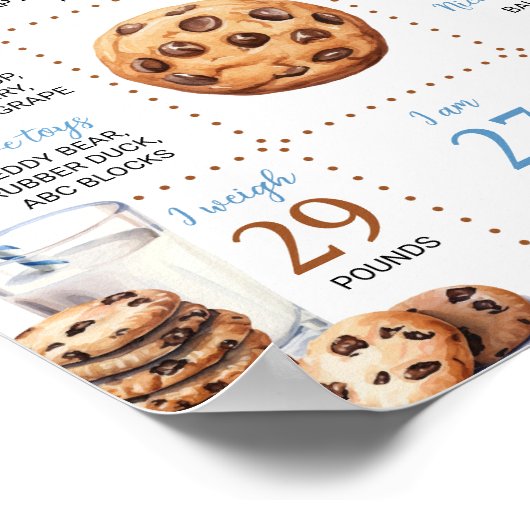 Melk en koekjes Eerste Verjaardag Milestone Poster (Hoek)