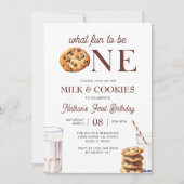 Melk en koekjes Eerste Verjaardag Minimalist Kaart (Voorkant)