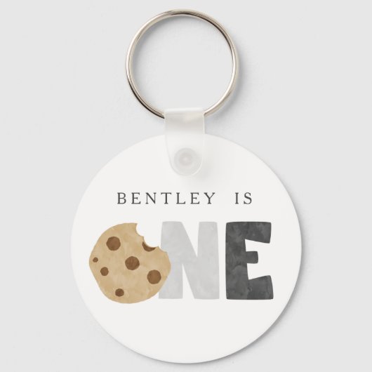 Melk en koekjes eerste verjaardag Sleutelhanger (Voorkant)