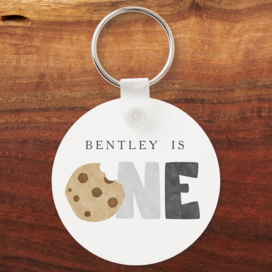 Melk en koekjes eerste verjaardag Sleutelhanger (Voorkant)