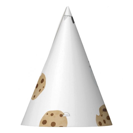 Melk en koekjes eerste verjaardagsfeestje petten feesthoedjes (Links)