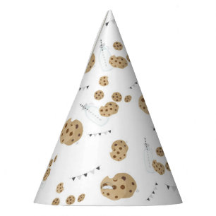 Melk en koekjes eerste verjaardagsfeestje petten feesthoedjes