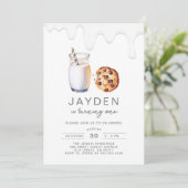 Melk en koekjes elke leeftijd geslachtsneutrale ve kaart (Staand voorkant)