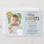 Melk en koekjes foto verjaardag uitnodiging (Voorkant)