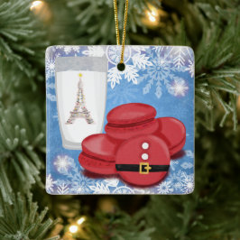 Melk en koekjes Franse Macarons Eiffeltoren Keramisch Ornament
