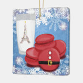 Melk en koekjes Franse Macarons Eiffeltoren Keramisch Ornament (Links)