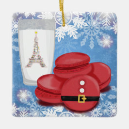 Melk en koekjes Franse Macarons Eiffeltoren Keramisch Ornament