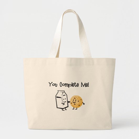 Melk en koekjes grote tote bag (Voorkant)