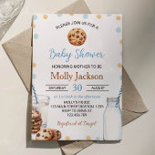 Melk en koekjes Jongen Baby shower Uitnodiging