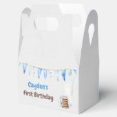 Melk en koekjes jongen eerste verjaardagsfeestje bedankdoosjes (Geopend)