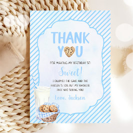 Melk en koekjes jongen verjaardag bedankkaart