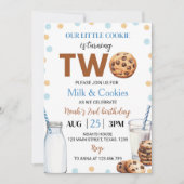 Melk en koekjes Jongen Verjaardag Uitnodiging (Voorkant)