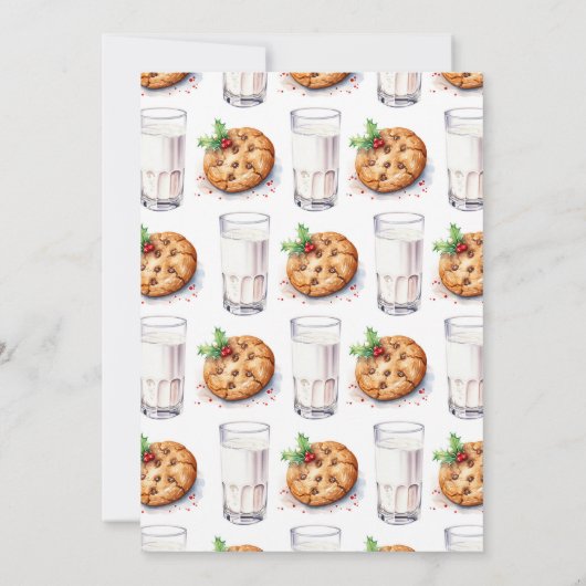 Melk en Koekjes Kerst Eerste Verjaardag Kaart (Achterkant)