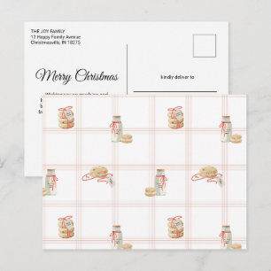 Melk en koekjes Kerst ochtend kinderen ontbijt Briefkaart