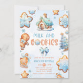 Melk en koekjes kerstjongen verjaardag kaart (Voorkant)