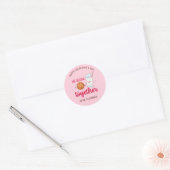 Melk en koekjes Koekjes Kinder Valentijnsdag Roze Ronde Sticker (Envelop)