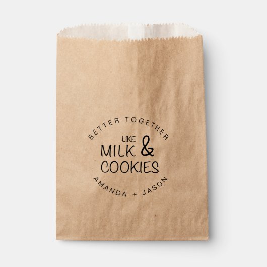 Melk en koekjes kraft Wedding Favor Bag Bedankzakje (Voorkant)