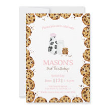 Melk en koekjes kruimelen roze Verjaardagsfeest