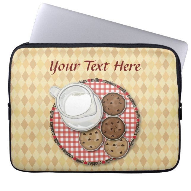 melk en koekjes laptop sleeve (Voorkant)