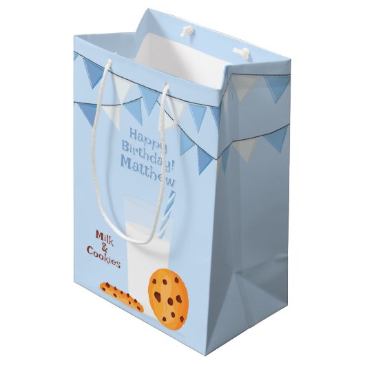 Melk en koekjes medium cadeauzakje (Voorkant Gekanteld)