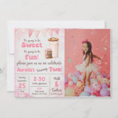 Melk en koekjes Meisje 2e verjaardag feestfoto Kaart (Voorkant)