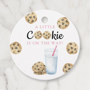 Melk en koekjes meisje Baby shower Bedankjes Labels