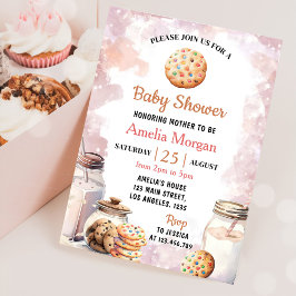 Melk en koekjes meisje Baby shower Kaart