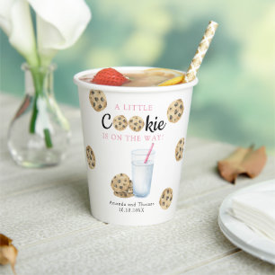 Melk en koekjes Meisje Baby shower Papieren Bekers