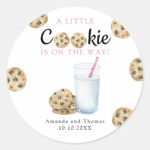 Melk en koekjes meisje Baby shower Ronde Sticker