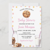 Melk en koekjes Meisje Baby shower Uitnodiging (Voorkant)