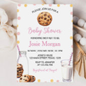 Melk en koekjes Meisje Baby shower Uitnodiging