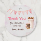 Melk en koekjes meisje eerste verjaardagsfeestje bedankjes labels (Achterkant)