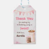 Melk en koekjes meisje eerste verjaardagsfeestje cadeaulabel (Voorkant)