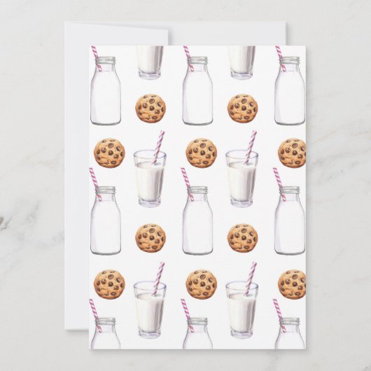 Melk en koekjes Meisje Verjaardag Uitnodiging (Achterkant)