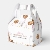 Melk en koekjes Meisje Verjaardagsfeestje Favor Bo Bedankdoosjes (Achterkant)