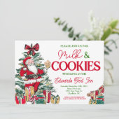 Melk en koekjes met de kerstman, Santa Breakfast, Kaart (Staand voorkant)