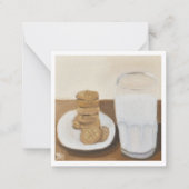 Melk en koekjes notitiekaartje (Voorkant)