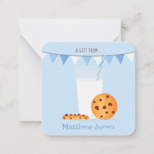 Melk en koekjes notitiekaartje (Voorkant)