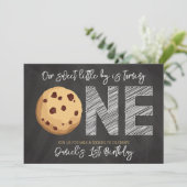 Melk en koekjes "One Sweet" Eerste Verjaardag Foto Kaart (Staand voorkant)