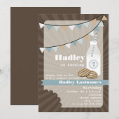 Melk en koekjes op zaterdag - Fudge Striped & Blue Kaart (Voorkant / Achterkant)