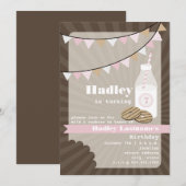 Melk en koekjes op zaterdag - Fudge Striped & Roze Kaart (Voorkant / Achterkant)