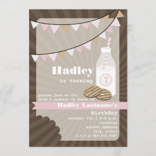 Melk en koekjes op zaterdag - Fudge Striped & Roze Kaart