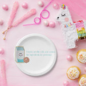 Melk en koekjes papieren bordje (Feest)