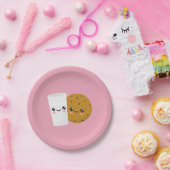 Melk en koekjes papieren bordje (Feest)