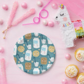 Melk en koekjes papieren bordje (Feest)