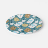 Melk en koekjes papieren bordje (Gekanteld)