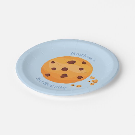 Melk en koekjes papieren bordje (Gekanteld)